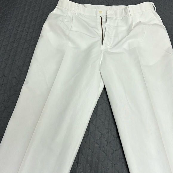 White men's nursing or doctor's trousers with clips, pockets size 36 - Picture 1 of 6